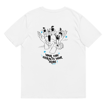 Load image into Gallery viewer, "Your vibe attracts your tribe" organic cotton t-shirt